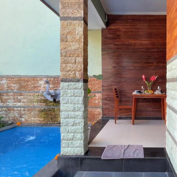 Vila 1 Kamar dengan Kolam Pribadi di Ubud — Teras Terbuka, Ideal untuk Sewa Bulanan