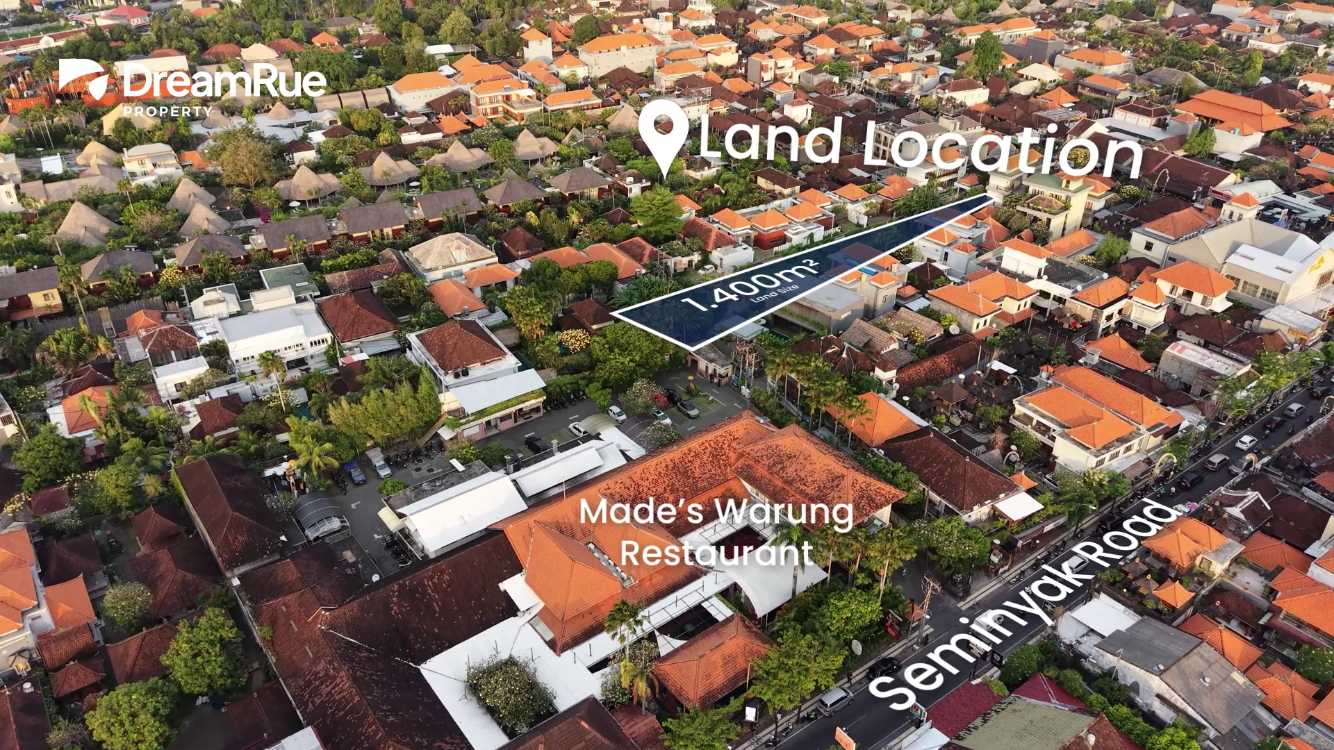 Freehold 1,400 m² Flat Land in Seminyak with Main-Road Access & Clean KKPR Title